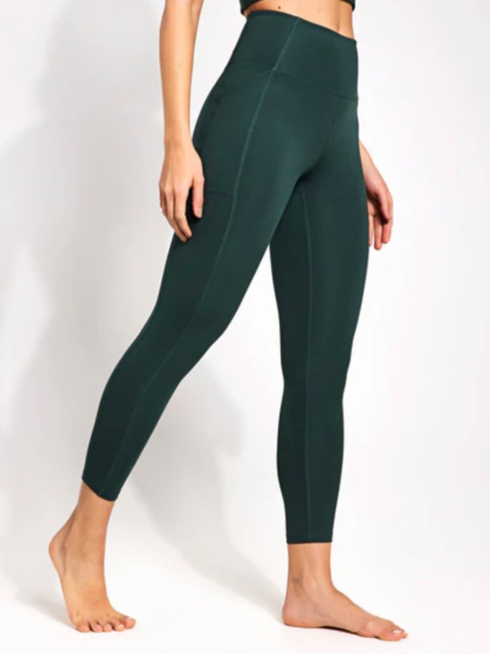 NWT Girlfriend Collective High Waisted 7/8 Pocket Legging - Moss